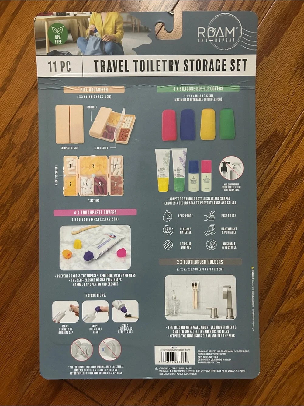 ROAM Travel Toiletry Storage Set — Multicolor Travel Organizer